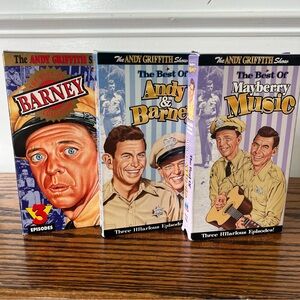 The Andy Griffith Show (3) VHS Best Of Barney, Andy & Barney, Mayberry Music